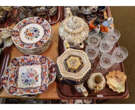 Assorted pottery and porcelain, including a Booths part dinner service (one tray and the dinner service); together with a set