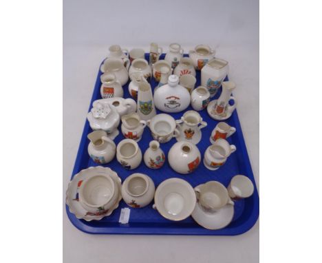 A tray of a quantity of W H Goss crested china 