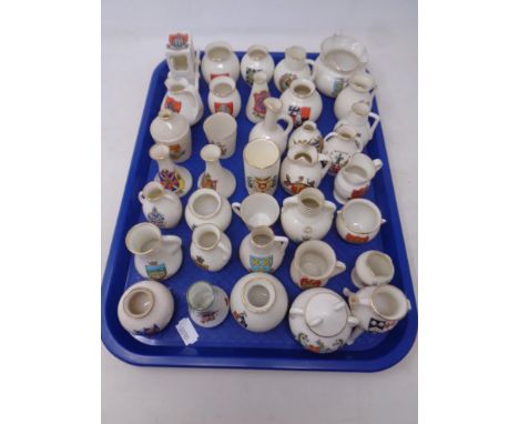 A tray of a quantity of W H Goss crested china 