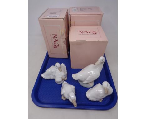 Four Nao duck figures (3 boxed) 