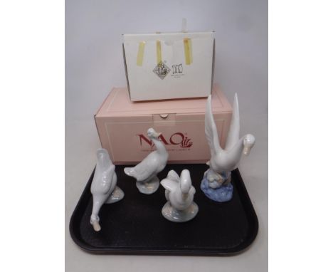 Four Nao duck and swan figures (2 boxed)