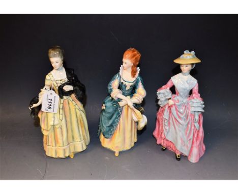 A Royal Doulton ceramic figure, Mary Countess Howe HN3007, limited edition; others, The Hon. Frances Duncombe HN3009 and Isab