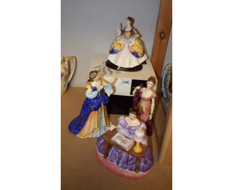A Royal Doulton ceramic figure, Christine, boxed; another, Shakespeare Ladies, Desdemona HN3676; other Staffordshire figures 