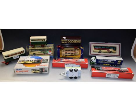 Model Cars - a Corgi model bus, trailers, others mostly boxed; qty 