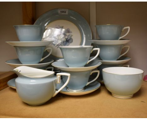 A Royal Worcester Woodland pattern tea set for eight comprising sandwich plate, side plates, cream jug, sugar bowl, cups and 