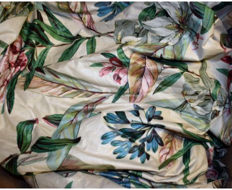 Textiles - a large pair G.P & J Baker floral chintz curtains; another similar   Condition Report:  Edges good, smell as expec