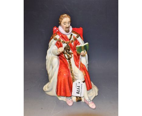 A Royal Doulton ceramic figure, King James I HN3822, limited edition   Condition Report:  Good condition 