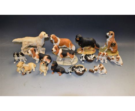 A Sherratt and Simpson model of a Bassett Hound, others Labrador, Spaniels, Boxer, similar puppy groups (ex-shop stock) 