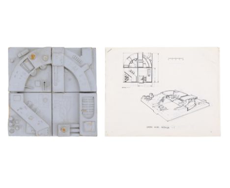 STAR WARS: ORIGINAL TRILOGY (1977 - 1983) - Low Altitude Death Star Surface Model Miniature with Printed Design Reference Pac