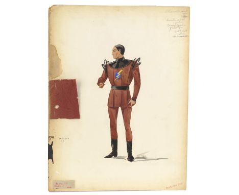 STAR TREK: THE ORIGINAL SERIES (T.V. SERIES, 1966 - 1969) - Hand-Painted Spock Costume Concept Artwork - A hand-painted Spock