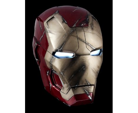 IRON MAN 3 (2013) - Iron Man's (Robert Downey, Jr.) Light-Up Distressed Mk42 Helmet - Iron Man's (Robert Downey, Jr.) light-u