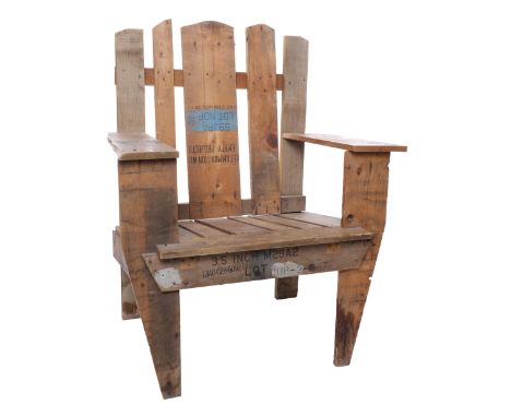M*A*S*H (T.V. SERIES, 1972-1983) - The Swamp's Ammo-Crate Lounge Chair - The Swamp's ammo-crate lounge chair from the legenda