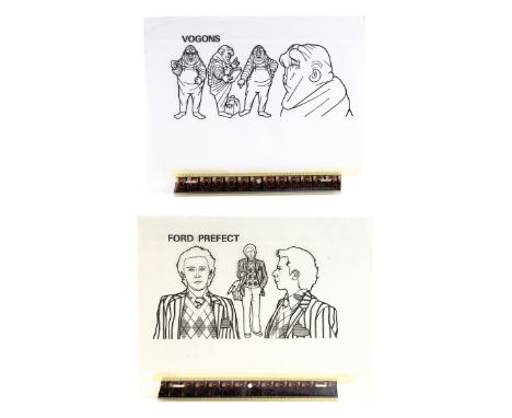 THE HITCHHIKER'S GUIDE TO THE GALAXY (T.V. SERIES, 1981) - Pair of Hand-Drawn Rod Lord Production Cels - A pair of hand-drawn