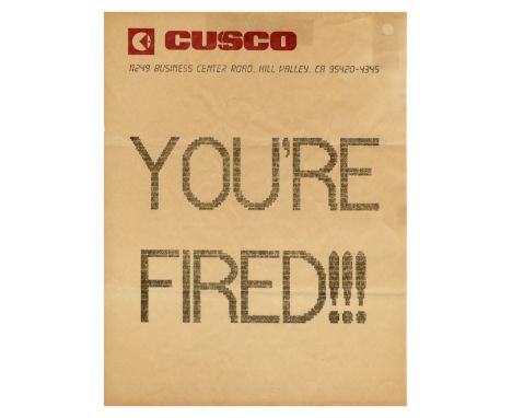 BACK TO THE FUTURE PART II (1989) - Marty McFly's (Michael J. Fox) Termination Fax - Marty McFly's (Michael J. Fox) terminati