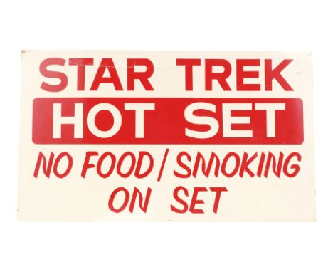 STAR TREK: THE ORIGINAL SERIES (T.V. SERIES, 1966 - 1969) - "Hot Set" Sign - A "Hot Set" sign from the production of Gene Rod