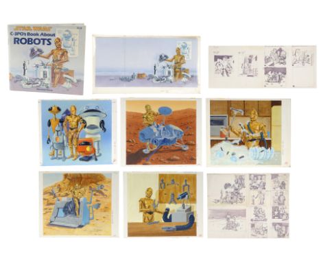 STAR WARS: VARIOUS PRODUCTIONS - William Plumb Collection: Hand-Painted C-3PO's Book About Robots Artwork - Hand-painted artw