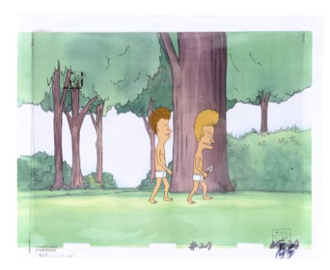 BEAVIS AND BUTT-HEAD (T.V. SERIES,1993 - 2011) - Hand-Painted Beavis and Butt-Head in Underwear with Forest Background Animat