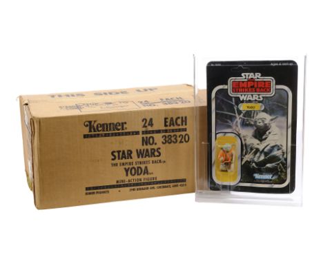 STAR WARS: EPISODE V - THE EMPIRE STRIKES BACK (1980) - Kenner Yoda Action Figure Retailer Master Carton and Carded Yoda Figu