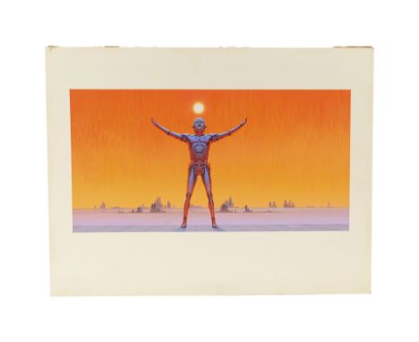 ISAAC ASIMOV'S INFERNO - William Plumb Collection: Framed Ralph McQuarrie Asimov's Inferno Cover Illustration - A framed Ralp