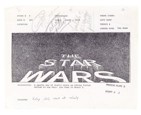 STAR WARS: A NEW HOPE (1977) - Annotated Opening Crawl Storyboard Copy - An annotated opening crawl storyboard copy from Geor