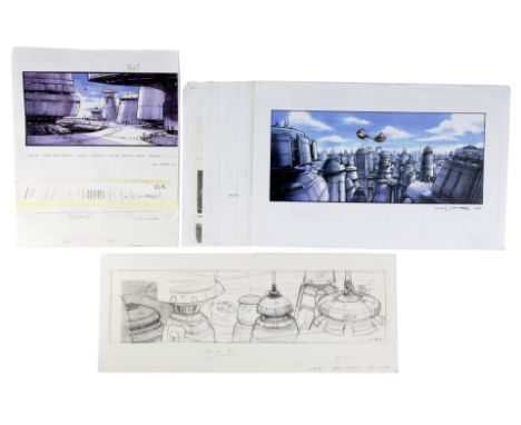 STAR WARS: EPISODE V - THE EMPIRE STRIKES BACK (1980) - 26 Production-Used Hand-Drawn and Printed George Hull Bespin Cloud Ci