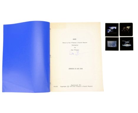 ALIEN (1979) - Dan O'Bannon-Autographed Script with Synopsis and Slides - A Dan O'Bannon-autographed script with a synopsis a