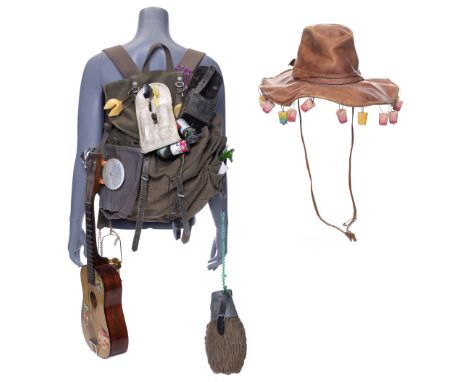 TANK GIRL (1995) - Tank Girl's (Lori Petty) Backpack and Hat - Tank Girl's (Lori Petty) backpack and hat from Rachel Talalay'