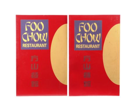 RUSH HOUR (1998) - Pair of Foo Chow Menus - A pair of Foo Chow menus from Brett Ratner's action comedy Rush Hour. Menus appea