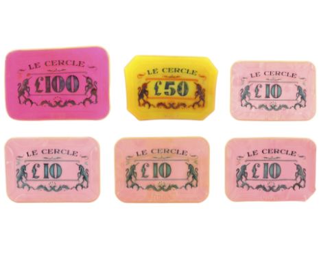 DR. NO (1962) - Set of Six Le Cercle Casino Plaques - Six Le Cercle casino plaques from Terence Young's Bond film Dr. No. MI6