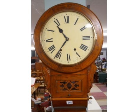 America drop dial walnut cased wall clock - working 