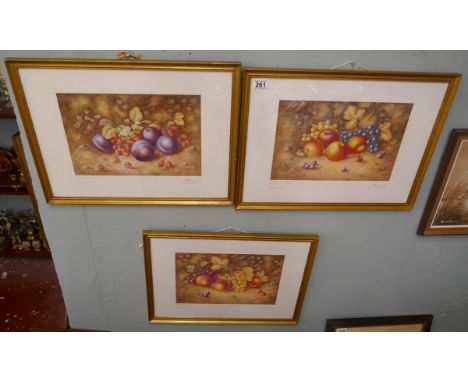 Set of 3 Royal Worcester artists L/E of 250 prints 