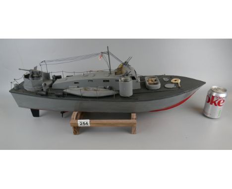 R/C model boat - Patrol boat with motor and steering servo - Approx. L: 70cm 