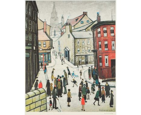 After Laurence Stephen Lowry RBA, RA (1887-1976)"Berwick-on-Tweed"Signed, with the blindstamp for the Fine Art Trade Guild, a