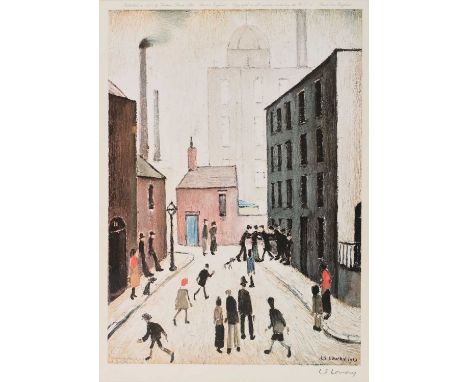 After Laurence Stephen Lowry RBA, RA (1887-1976)"Industrial Scene"Signed, with the blindstamp for the Fine Art Trade Guild, a