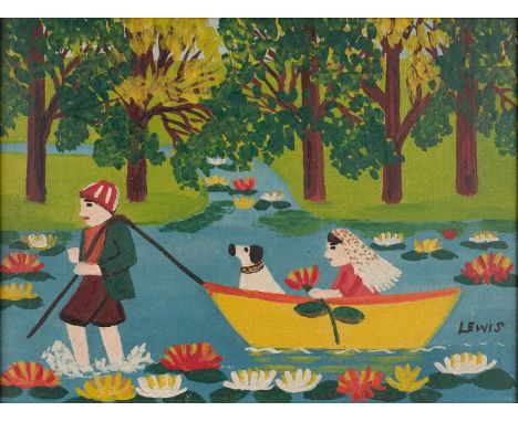 Maud Lewis (1903-1970) Canadian The bride Signed, oil on beaverboard, 23cm by 30cmWe are grateful to Alan Deacon and Ian Munc