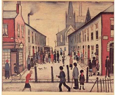 After Laurence Stephen Lowry RBA, RA (1887-1976)"The Fever Van"Signed, with the blindstamp for the Fine Art Trade Guild, a co