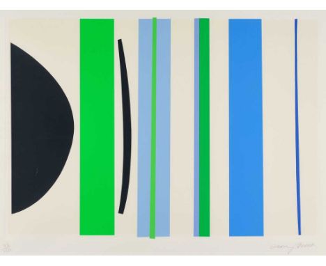 Sir Terry Frost RA (1915-2003)"Blue and Green Verticals"Signed and numbered 112/150, screenprint, 49cm by 65cm