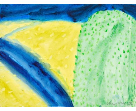 William Crozier (1930-2011) Irish Landscape Signed and dated 1992, watercolour, 27.5cm by 37cm  The paper has a deckled edge.