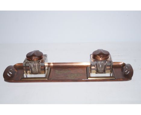 Early copper inkwell stamped DRP possibly Austrian/German