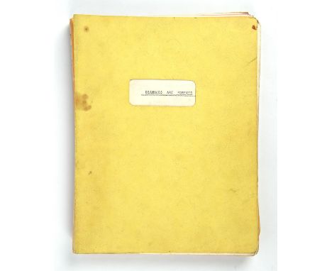 James Bond: Diamonds Are Forever, United Artists (1971) Original script, Unit List, Cast Lists and Publicity documents  inclu