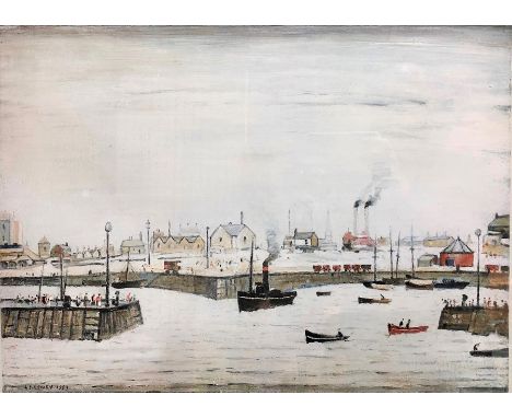 Laurence Stephen Lowry (1887-1976) - The Harbour, print, pencil signed to lower right margin, back stamp to lower left margin