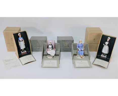 Four limited edition Royal Worcester 'Nursing Sisters' figures: Sister, London Hospital 341/500; Sister, St. Thomas' Hospital