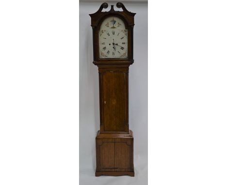 George Neilson (Scottish) - A Victorian oak 8-day longcase clock, the enamelled arched dial with subsidiary seconds and date,