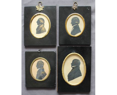 I HallamHead and shoulders portrait of a gentleman in profileA silhouette with gilt highlightsOvalSigned and dated 18198.5 x 