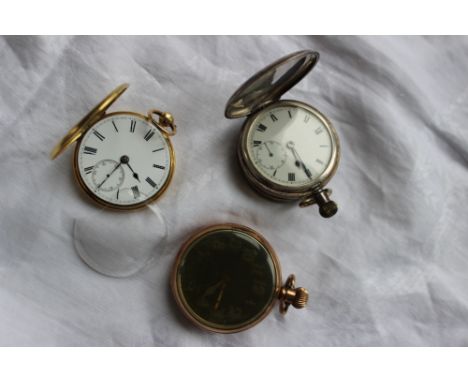 A Victorian 18ct gold key wound open faced pocket watch, the enamel dial with Roman numerals and a seconds subsidiary dial, t