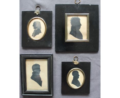 Louis C Turner - Brighton, Chain Pier A portrait of a gentleman A silhouette 11 x 7.5cm Together with three other silhouettes