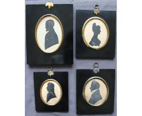 19th century British SchoolHead and shoulders portrait of a gentleman in profileA silhouette with gilt highlightsOval10.5 x 7