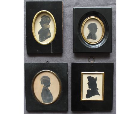 19th century British SchoolHead and shoulders portrait of a gentleman in profileA silhouette with gilt highlightsOval9.5 x 7c