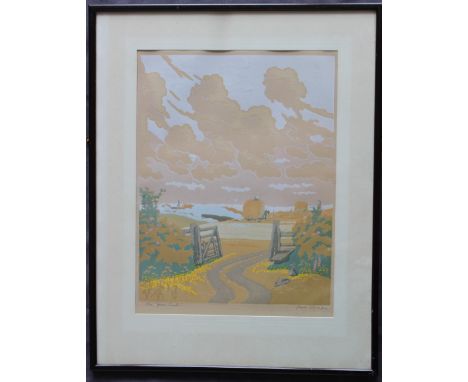 John Hall Thorpe (1874-1947) "The open gate"A woodcutSigned and inscribed in pencil36 x 28cm   CONDITION REPORT:  Discolourat