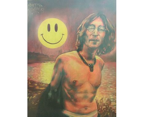 PIETRO PSAIER: "John - Day Tripper". John Lennon Project, New York, 1983. An unframed portrait of John Lennon in his underpan